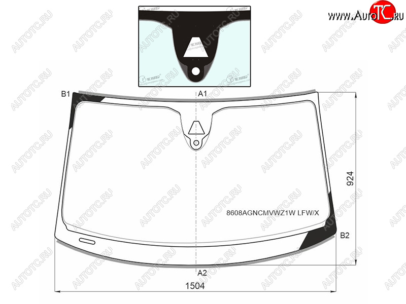 Стекло лобовое (Камера Датчик дождя Молдинг SPORTBACK) Audi A7 10-18 8608AGNCMVWZ1W LFW/X