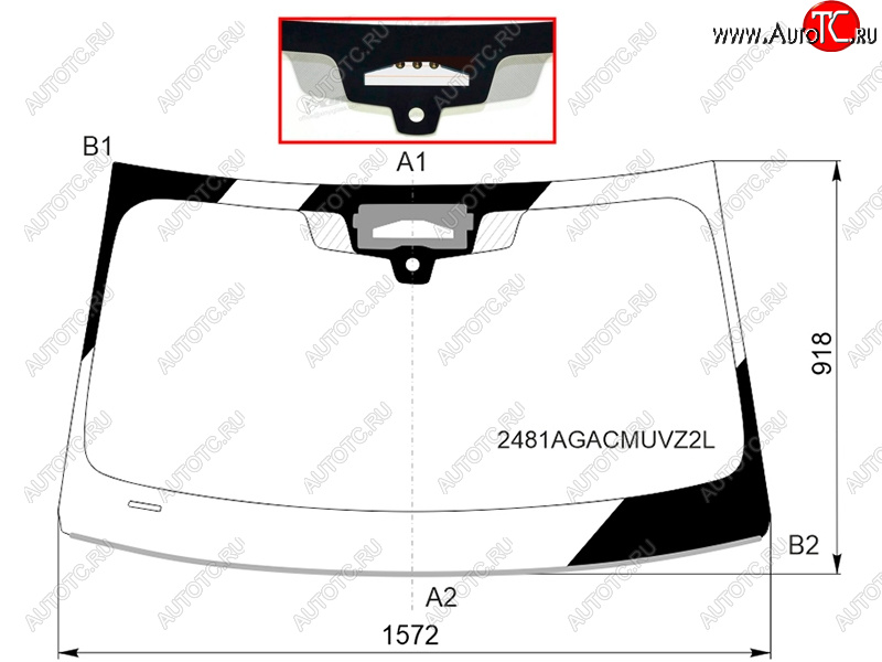 Стекло лобовое (Три камеры Датчик дождя Проекция Молдинг) BMW 7-Series 19-23 2481AGACMUVZ2L