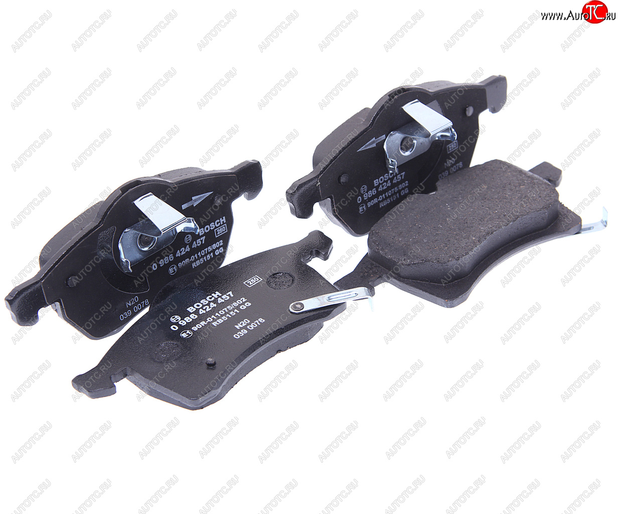 Колодки тормозные OPEL Astra G (1.8/2.2) 16V,Zafira A,B (1.6/1.8) передние (4шт.) BOSCH BOSCH 0986424457 0986424457