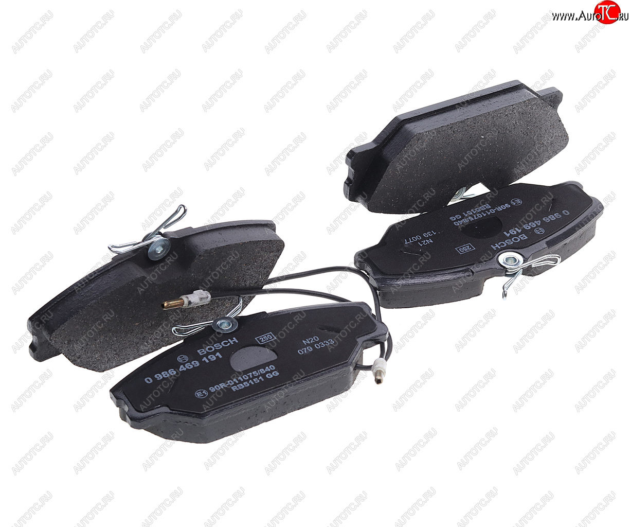 Колодки тормозные PEUGEOT 206 (00-),306 (-02) RENAULT Megane (-02) передние (4шт.) BOSCH 0986469191