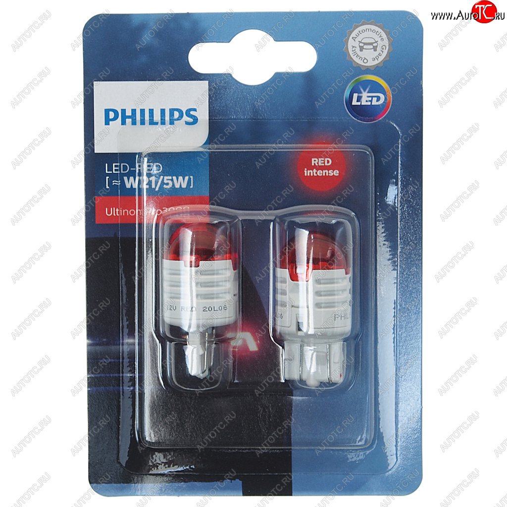 Лампа светодиодная 12V W215W W3x16q блистер (2шт.) LED Red Ultinon Pro3000 PHILIPS 11066u30r-2бл