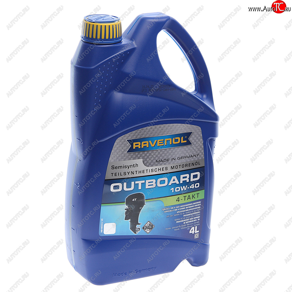 Масло моторное для 4-х тактных двигателей лодок OUTBOARD 10W40 псинт.4л RAVENOL 1153204-004