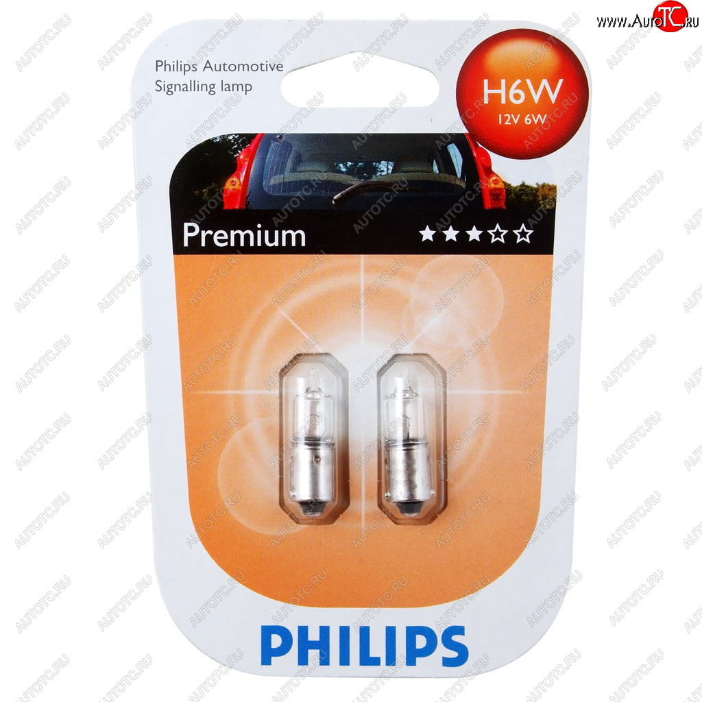 Лампа 12V H6W BAX9s блистер (2шт.) Halogen PHILIPS 12036b2