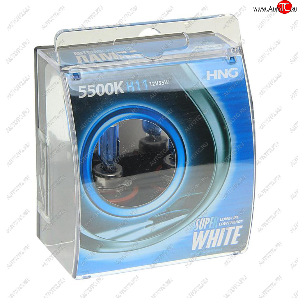 Лампа 12V H11 55W PGJ19-2 5500К бокс (2шт.) Super White HNG 12115sw2