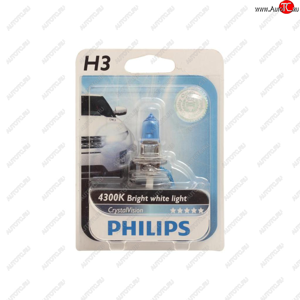 Лампа 12V H3 55W PK22s 4300K блистер (1шт.) Crystal Vision PHILIPS 12336cvb1