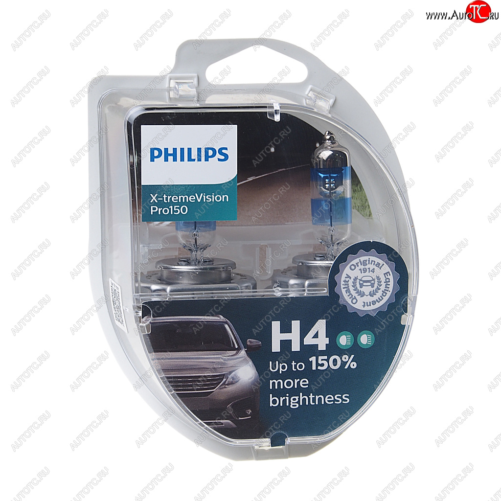 Лампа 12V H4 6055W P43t-38 +150% бокс (2шт.) X-Treme Vision Pro 150 PHILIPS 12342xvps2