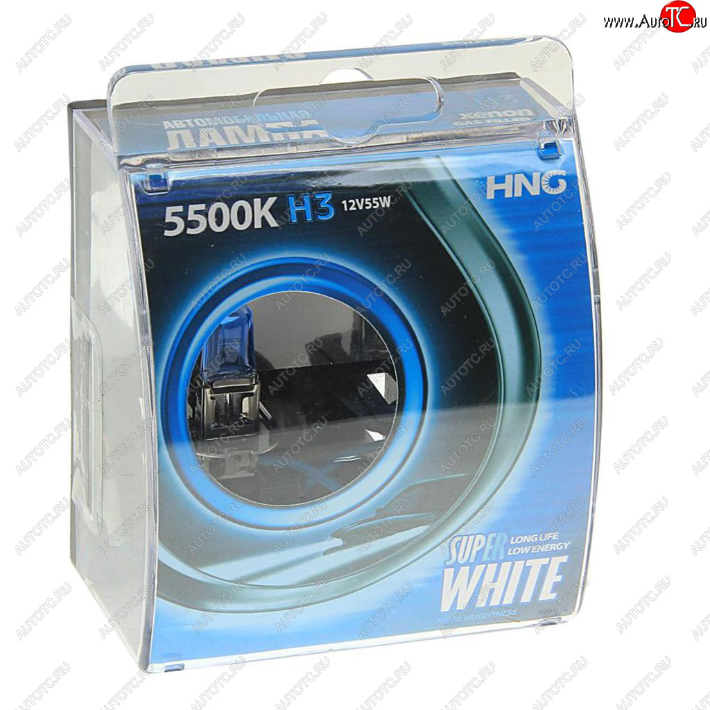 Лампа 12V H3 55W PK22s 5500К бокс (2шт.) Super White HNG 12355sw2