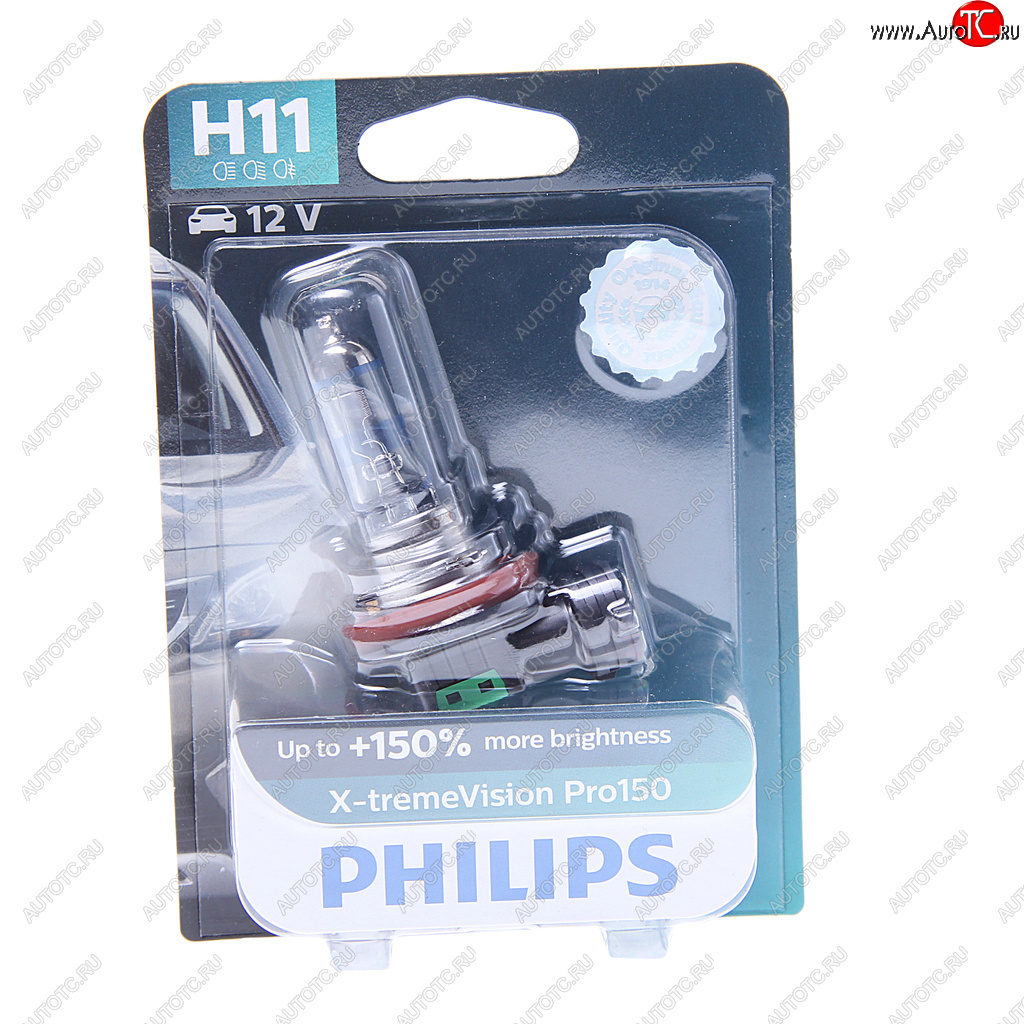 Лампа 12V H11 55W PGJ19-2 +150% блистер (1шт.) X-Treme Vision Pro 150 PHILIPS 12362xvproбл