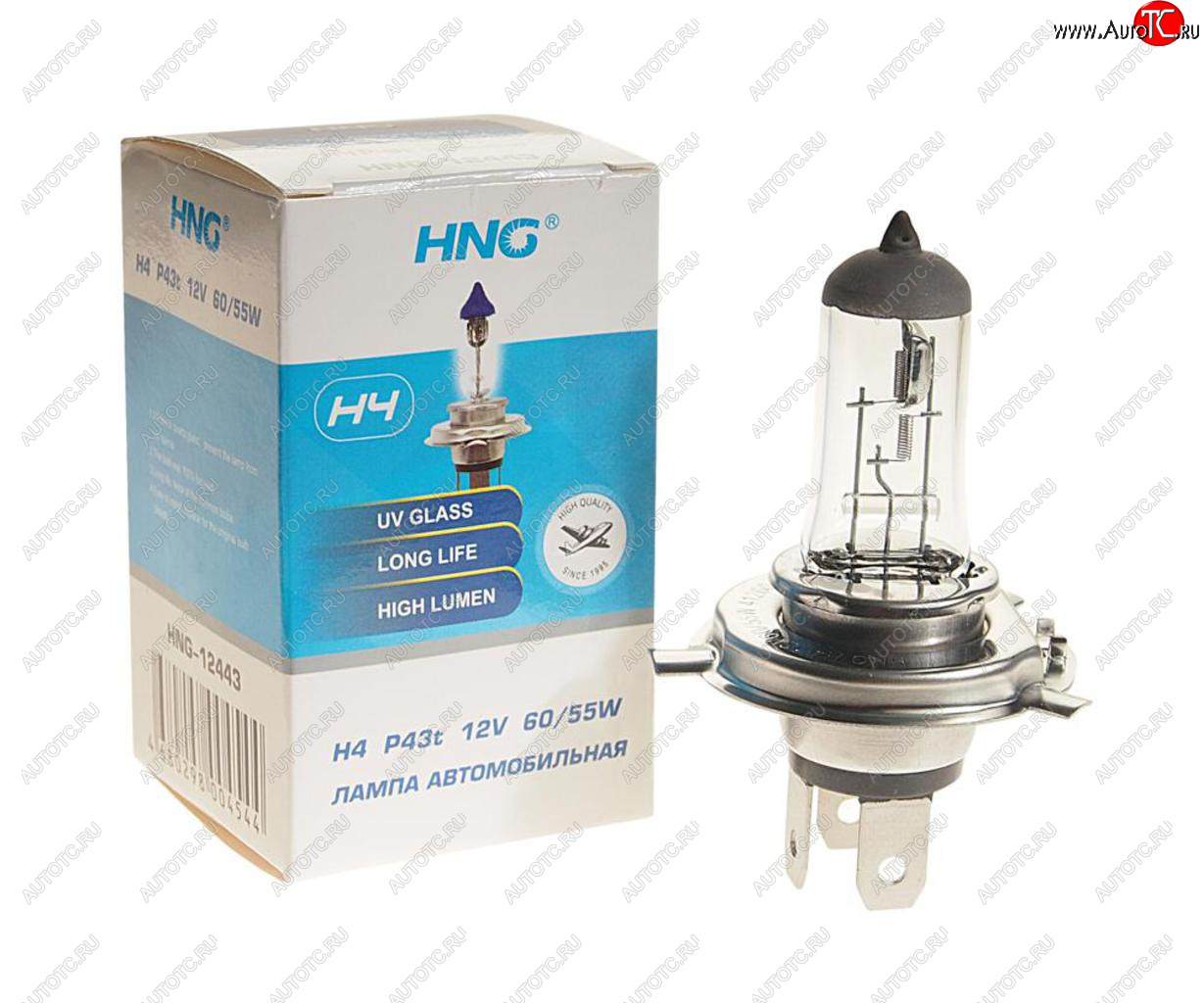 Лампа 12V H4 6055W P43t-38 Long Life HNG 12443