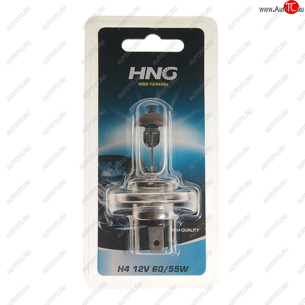 Лампа 12V H4 6055W P43t-38 блистер (1шт.) Long Life HNG 12443бл