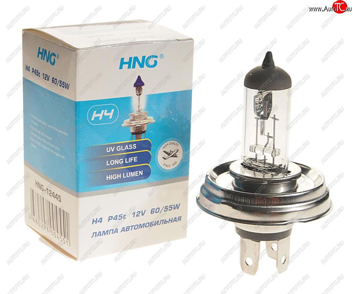 Лампа 12V H4 6055W P45t Long Life HNG 12445