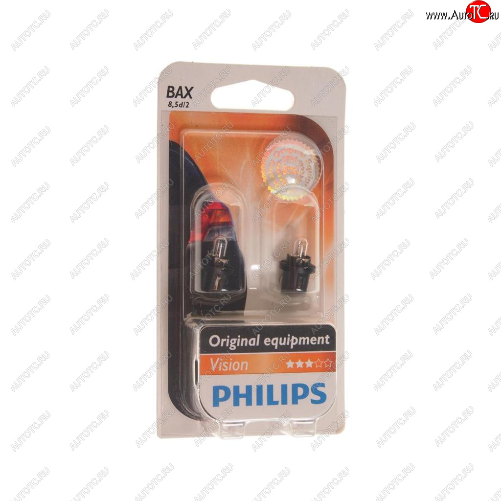 Лампа 12V 1.2W BAX8.5d черный патрон PHILIPS 12598b2