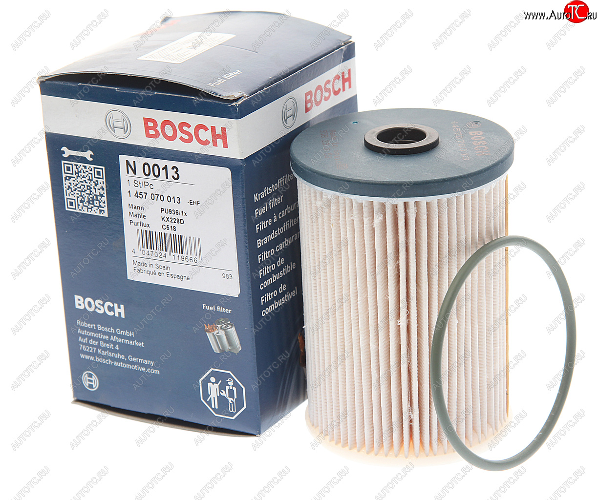 Фильтр топливный PEUGEOT 206 (02-08),307 (02-10 ) (2.0) CITROEN Berlingo BOSCH BOSCH 1457030013 1457030013