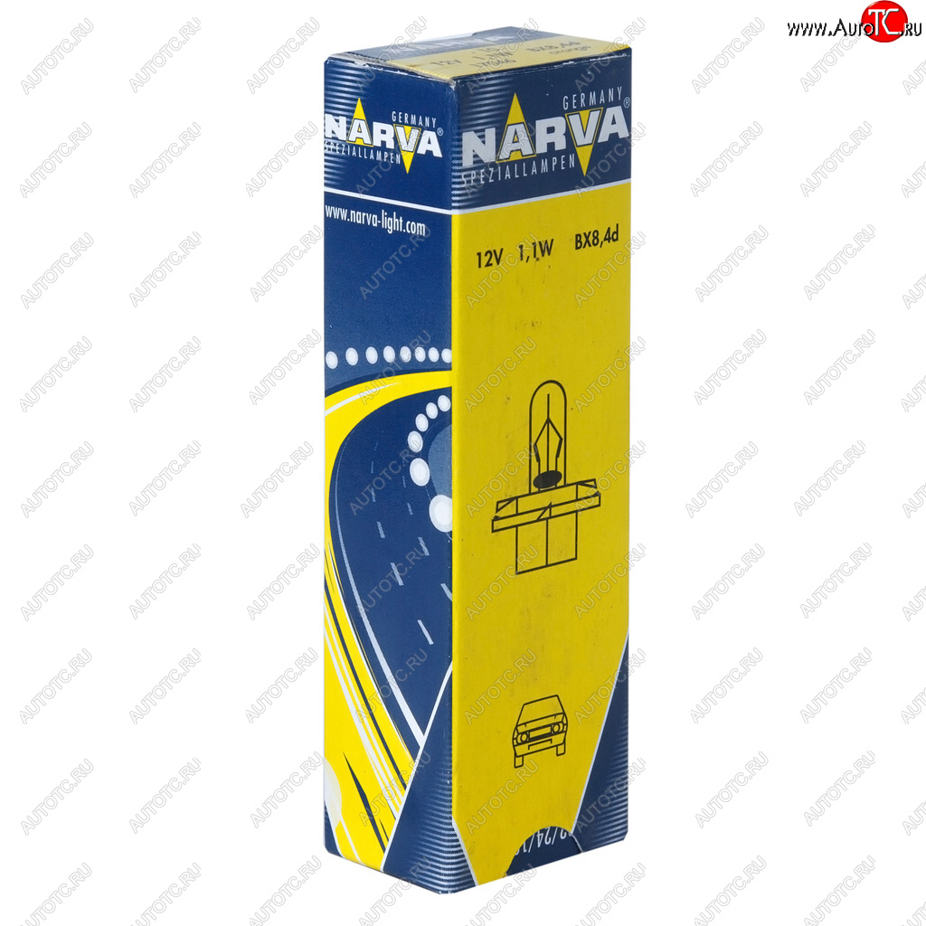 Лампа 12V 1.1W BX8.4d оранжевый патрон Plastic Base NARVA 170463000