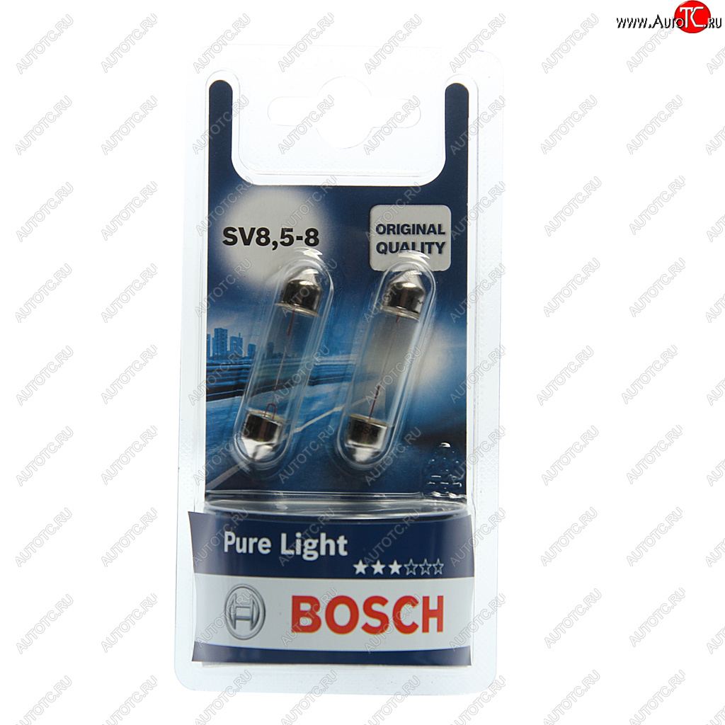 Лампа 12V C10W SV8.5-8 блистер (2шт.) Pure Light BOSCH 1987301014