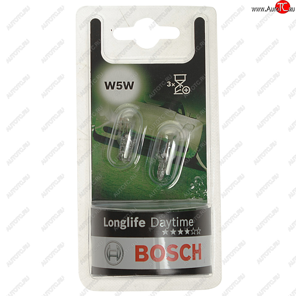 Лампа 12V W5W T10W W2.1x9.5d блистер (2шт.) Longlife Daytime BOSCH 1987301052