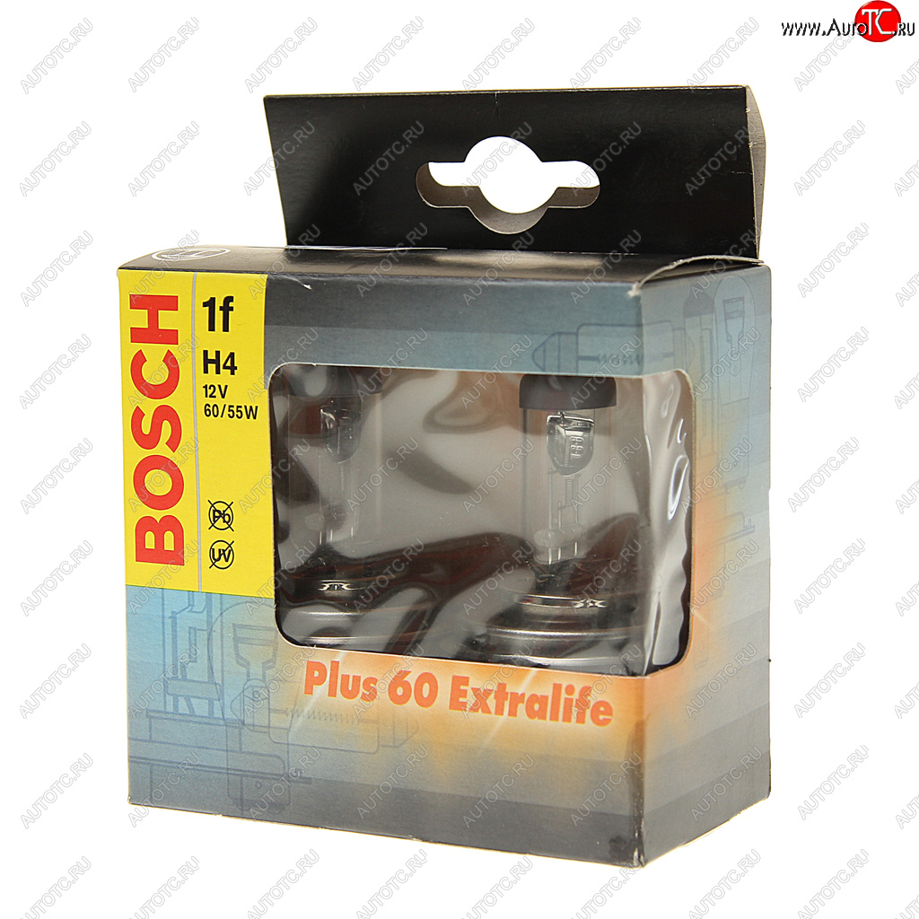 Лампа 12V H4 6055W P43t +60% (2шт.) Pure Light BOSCH 1987301070