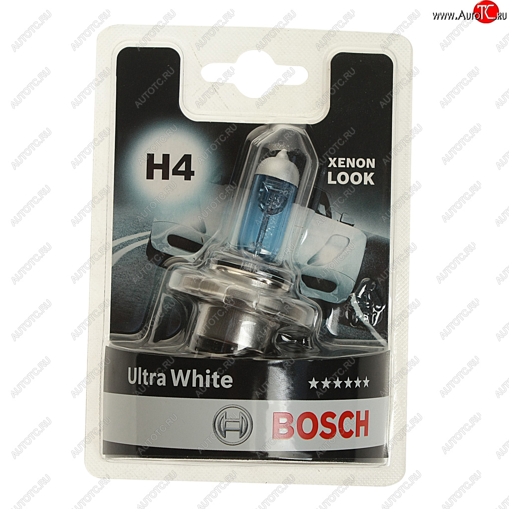 Лампа 12V H4 6055W P43t блистер (1шт.) Ultra White BOSCH 1987301152