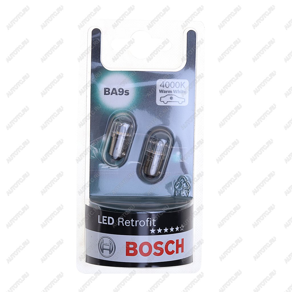 Лампа светодиодная 12V T4W 1W BA9s блистер (2шт.) RETROFIT WARM BOSCH 1987301514