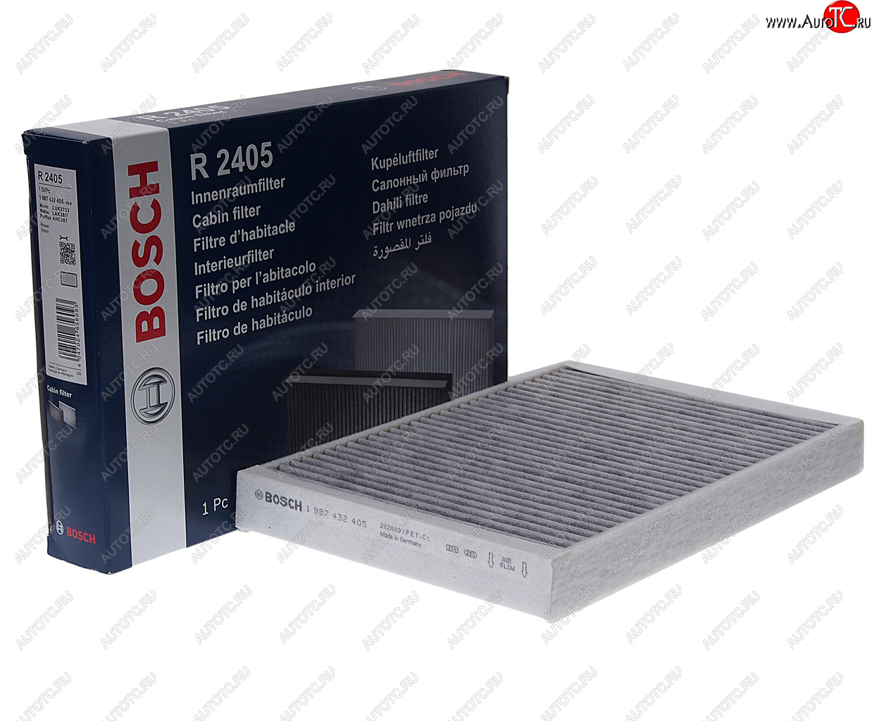 Фильтр воздушный салона VOLVO S60 (10-),S80 (06-),XC60 LAND ROVER Freelander 2 угольный BOSCH BOSCH 1987432405 1987432405