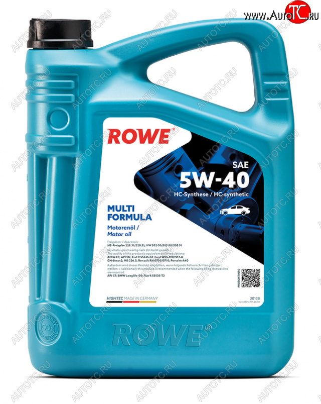 Масло моторное HIGHTEC MULTI FORMULA C3SNCF 5W40 синт.5л ROWE 20138-0050-99