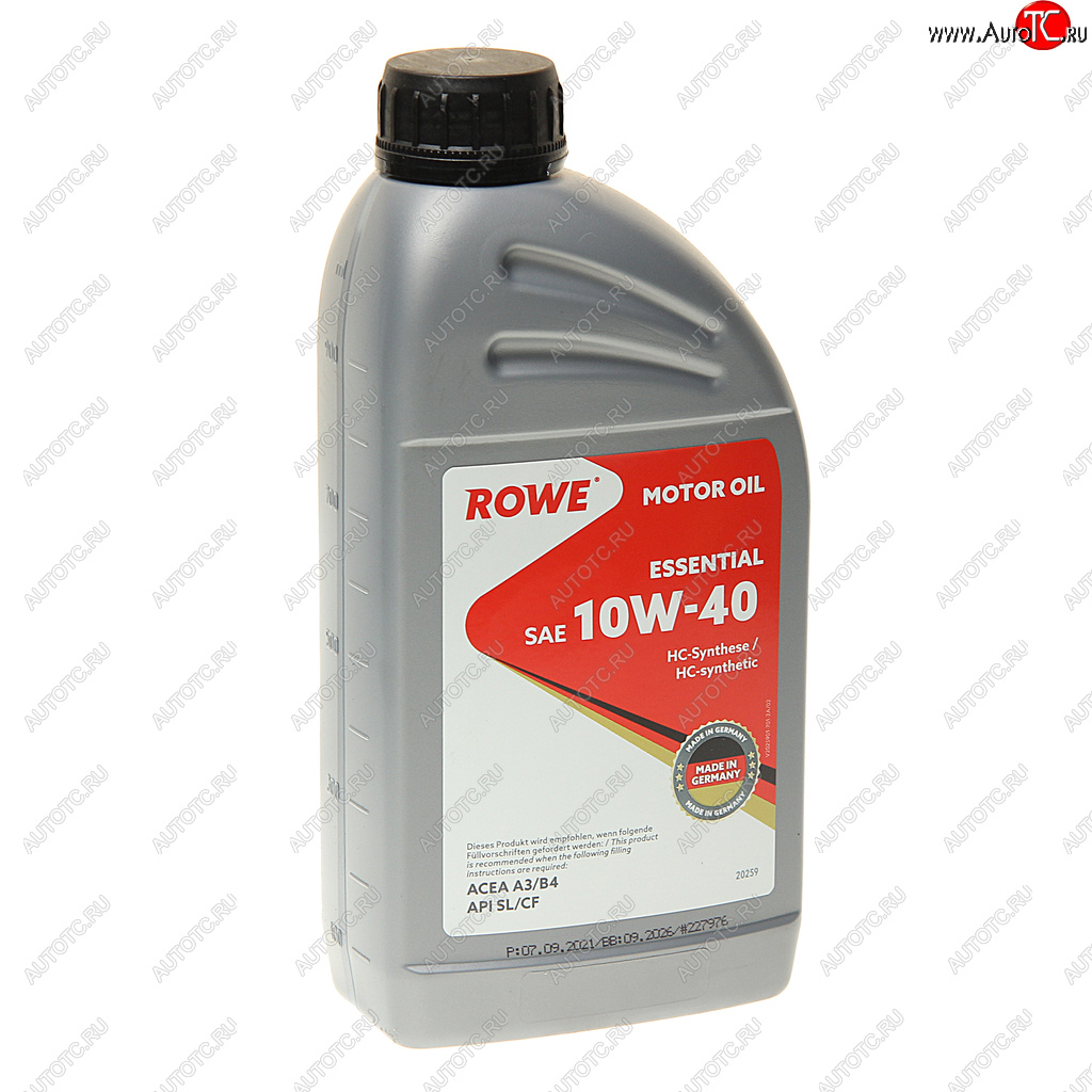 Масло моторное ESSENTIAL SLCFA3B4 10W40 псинт.1л ROWE 20259-177-2а