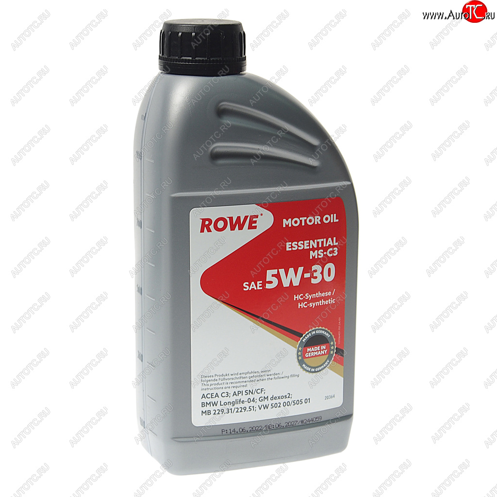 Масло моторное ESSENTIAL MS-C3 5W30 синт.1л ROWE 20364-177-2a