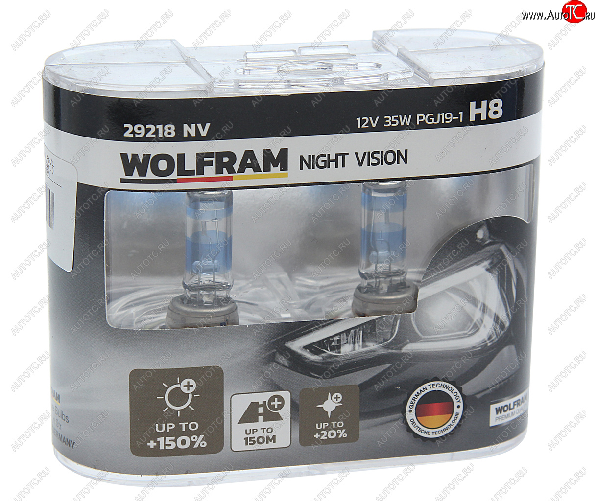 Лампа 12V H8 35W PGJ19-1 +150% бокс (2шт.) Extra Light WOLFRAM 29218nv