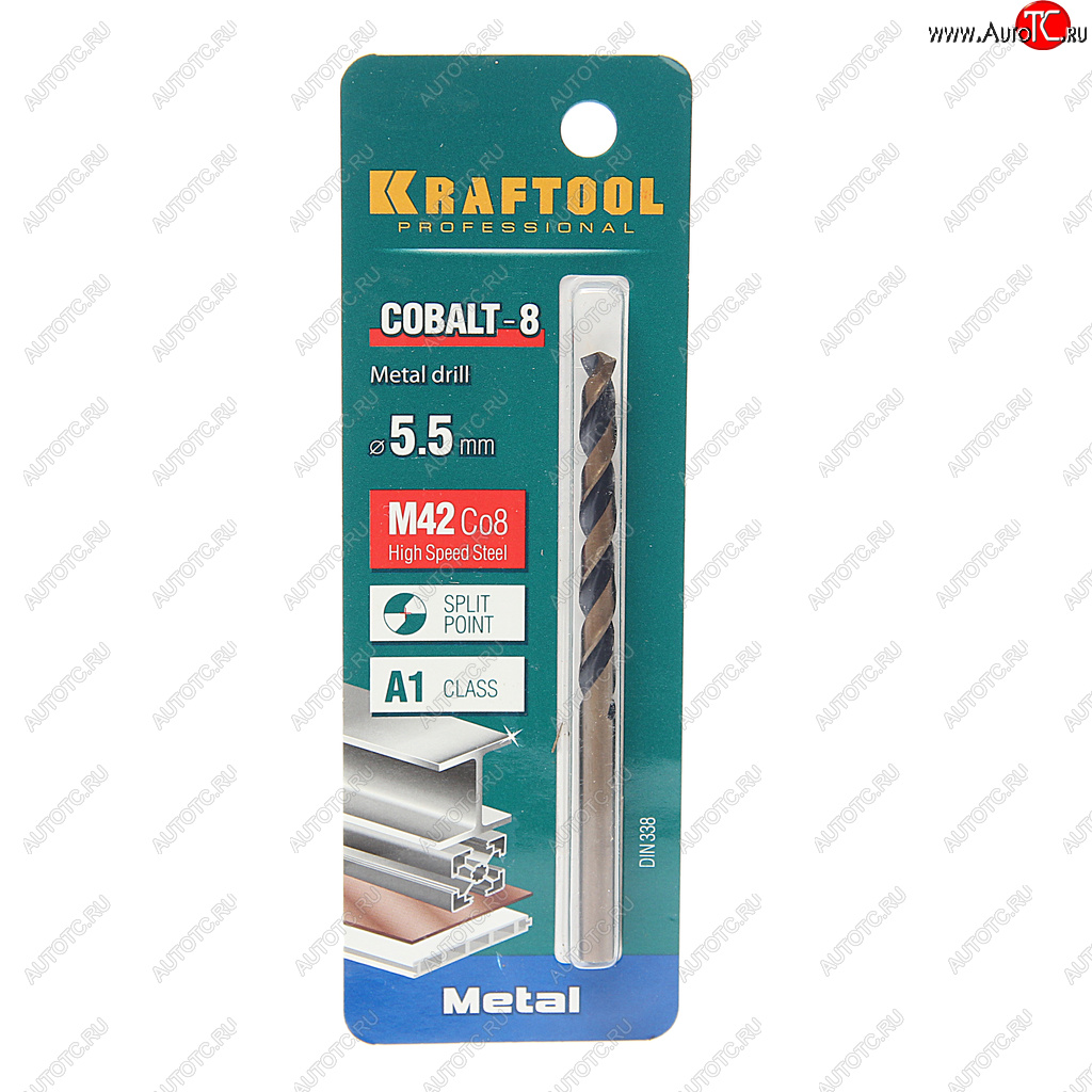 Сверло по металлу 5.5х93мм HSS Cobalt KRAFTOOL 29656-5.5