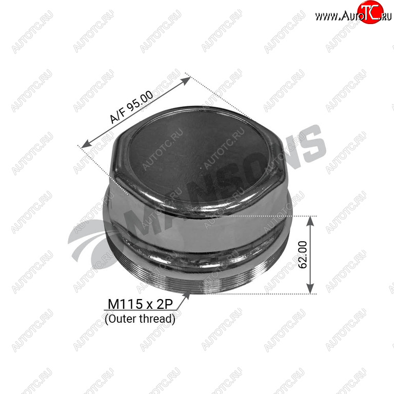 Колпак ступицы колеса BPW KASSBOHRER (115х2мм) (резьба снаружи) (6.5-9TSW95мм) MANSONS 300.063