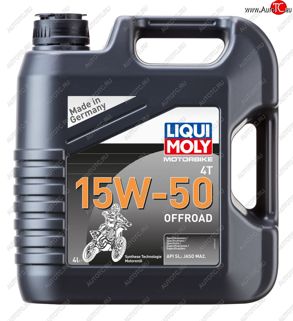 Масло моторное для 4-х тактных двигателей MOTORBIKE 4T OFFROAD 15W50 синт.4л LIQUI MOLY 3058