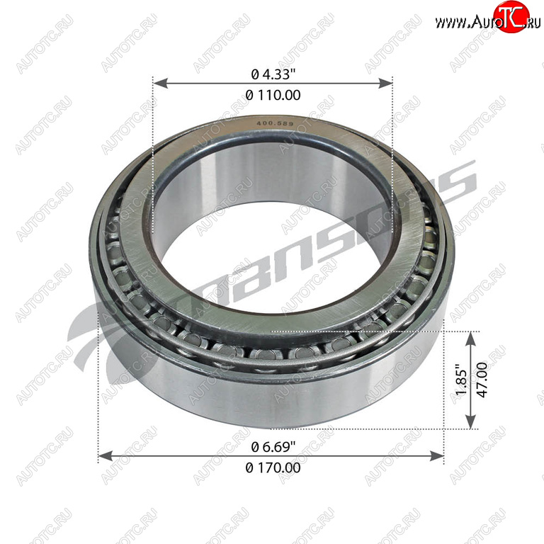 Подшипник ступицы КАМАЗ-5490 MAN DAF MERCEDES (33022) (110x170x47мм) MANSONS 400.589