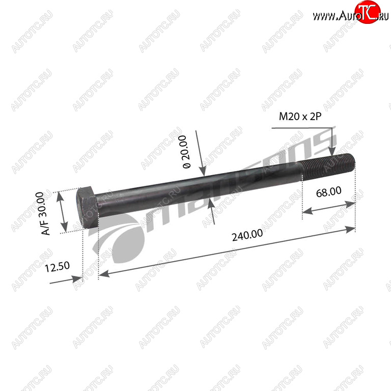 Болт MAN TGA,TGS,TGX BPW (М20х240х2) амортизатора MANSONS 400.617