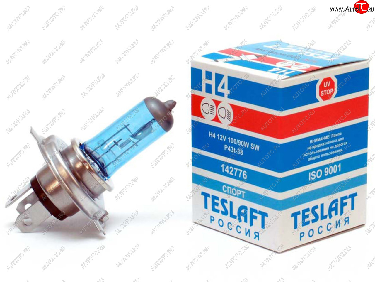 Лампа 12V H4 10090W P43t-38 39003850К 21001000лм Super White TESLAFT (Россия) 4631111142776