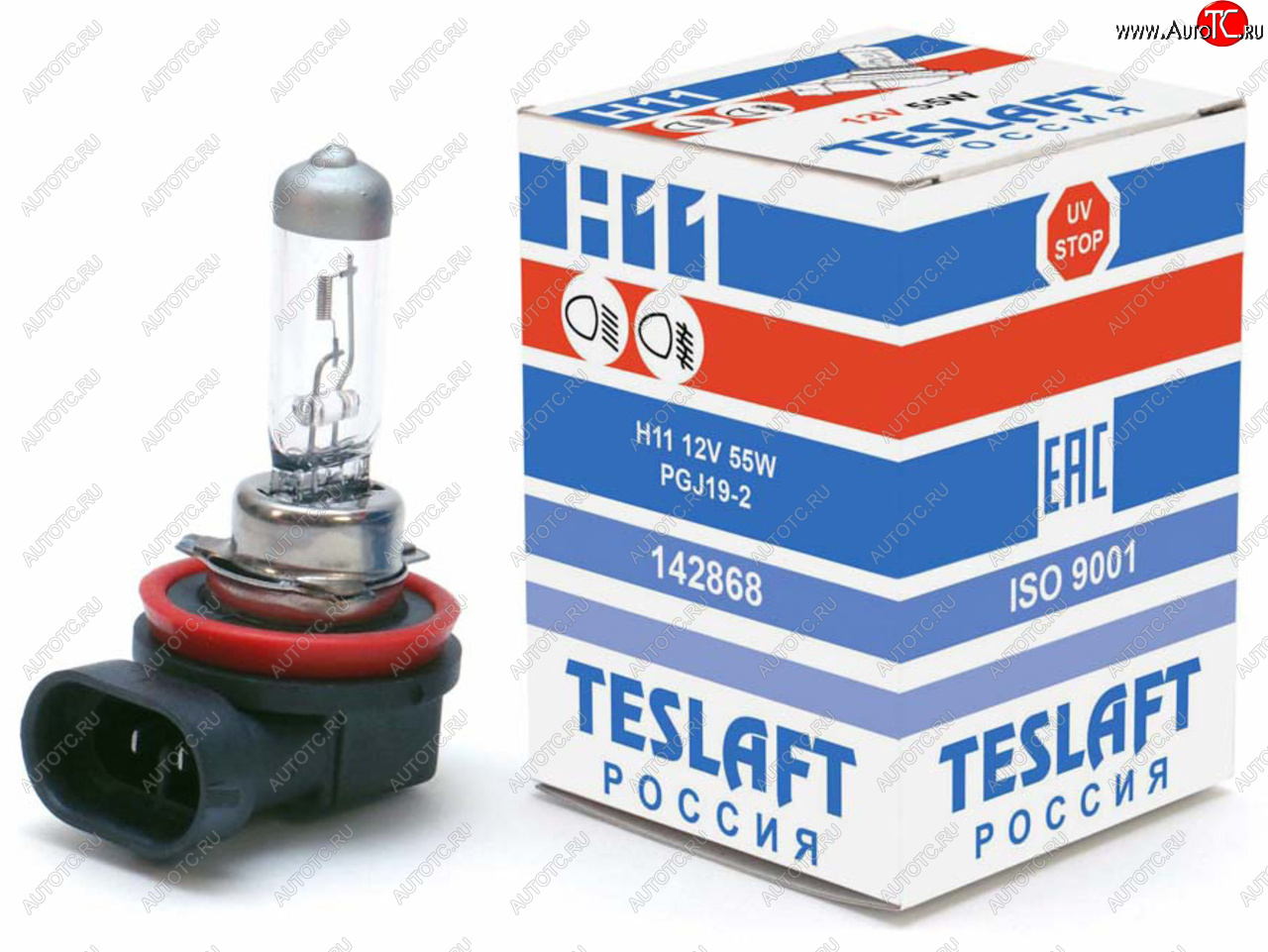 Лампа 12V H11 55W PGJ19-2 1350лм Стандарт TESLAFT (Россия) 4631111142868