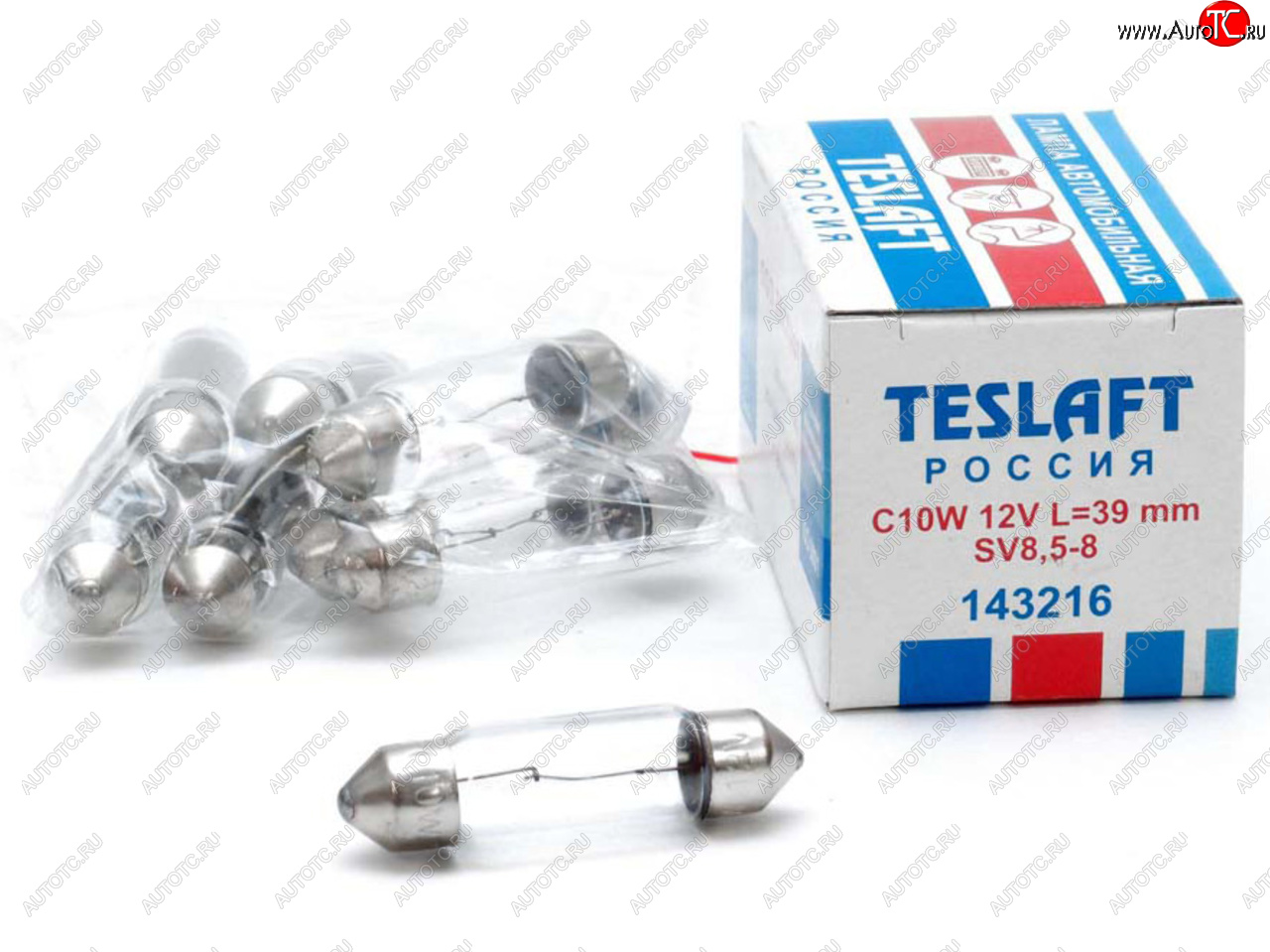 Лампа 12V C10W SV8.5-8 39мм 110лм TESLAFT (Россия) TESLAFT 4631111143216 4631111143216