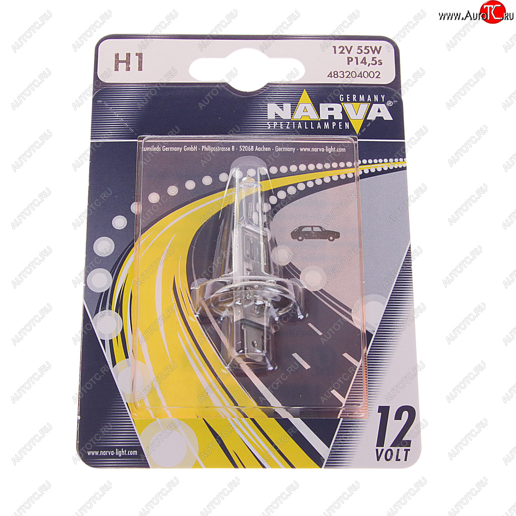 Лампа 12V H1 55W P14.5s блистер (1шт.) Standard NARVA 483204000