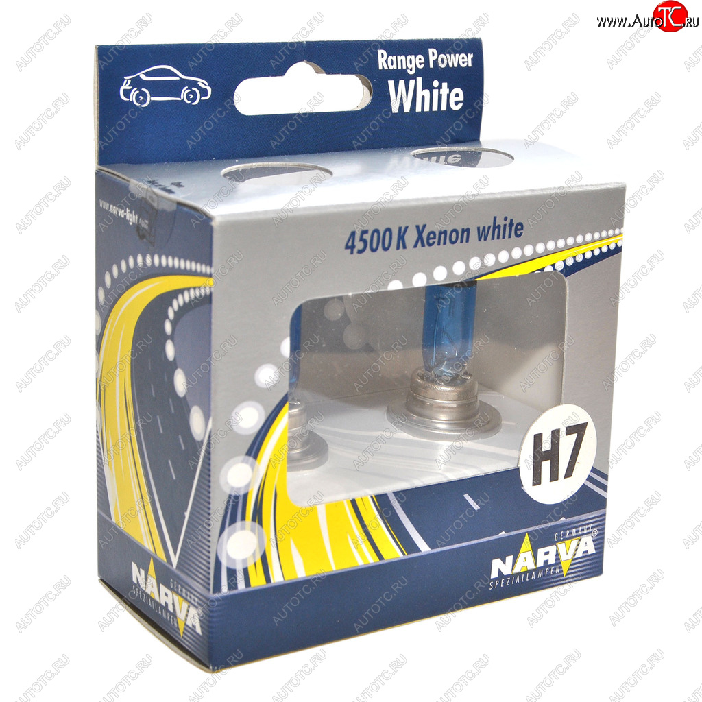 Лампа 12V H7 55W PX26d 4500K бокс (2шт.) Range Power White NARVA 486072100