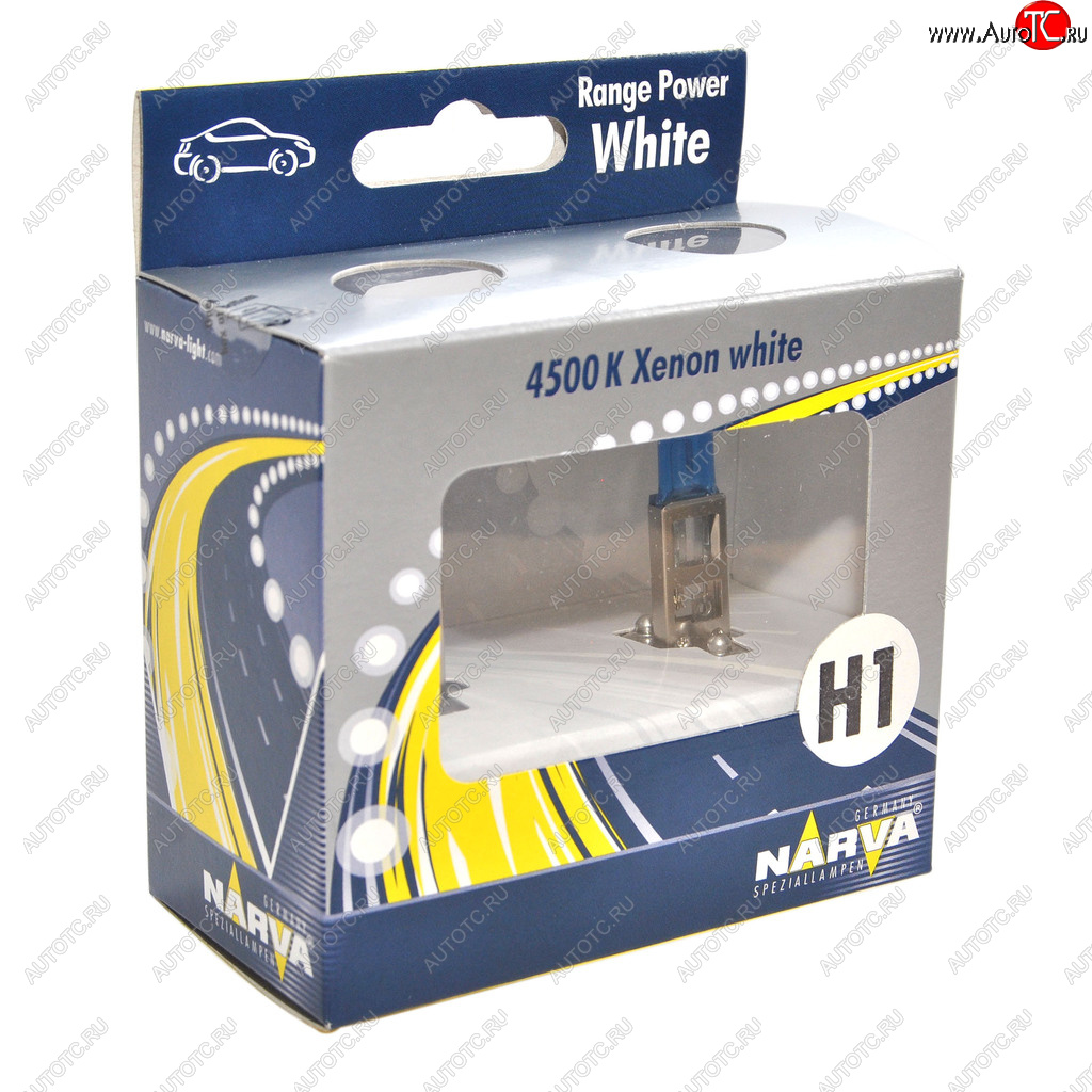 Лампа 12V H1 55W P14.5s 4500K бокс (2шт.) Range Power White NARVA 486412100