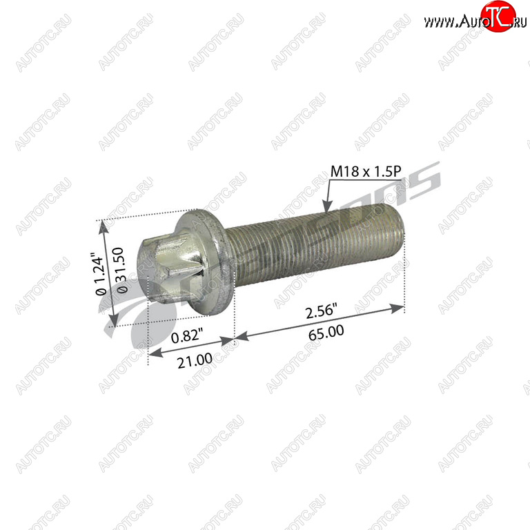 Болт SAF крепления диска тормозного (M18x1.5x65) MANSONS 600.082