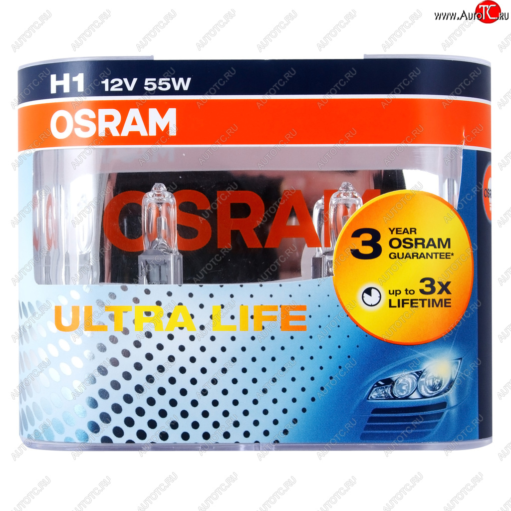 Лампа 12V H1 55W P14.5s бокс (2шт.) Ultra Life OSRAM 64150ult-hcb