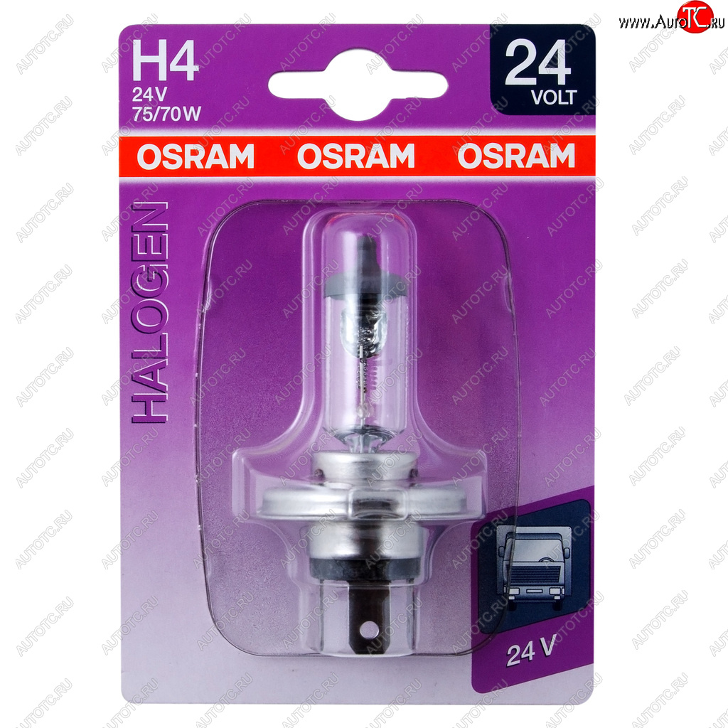 Лампа 24V H4 7570W P43t-38 блистер (1шт.) OSRAM 64196-01b