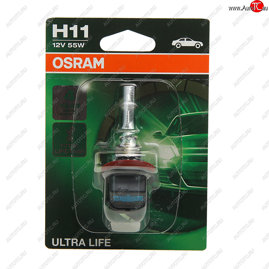 Лампа 12V H11 55W PGJ19-2 блистер (1шт.) Ultra Life OSRAM 64211ult-01b