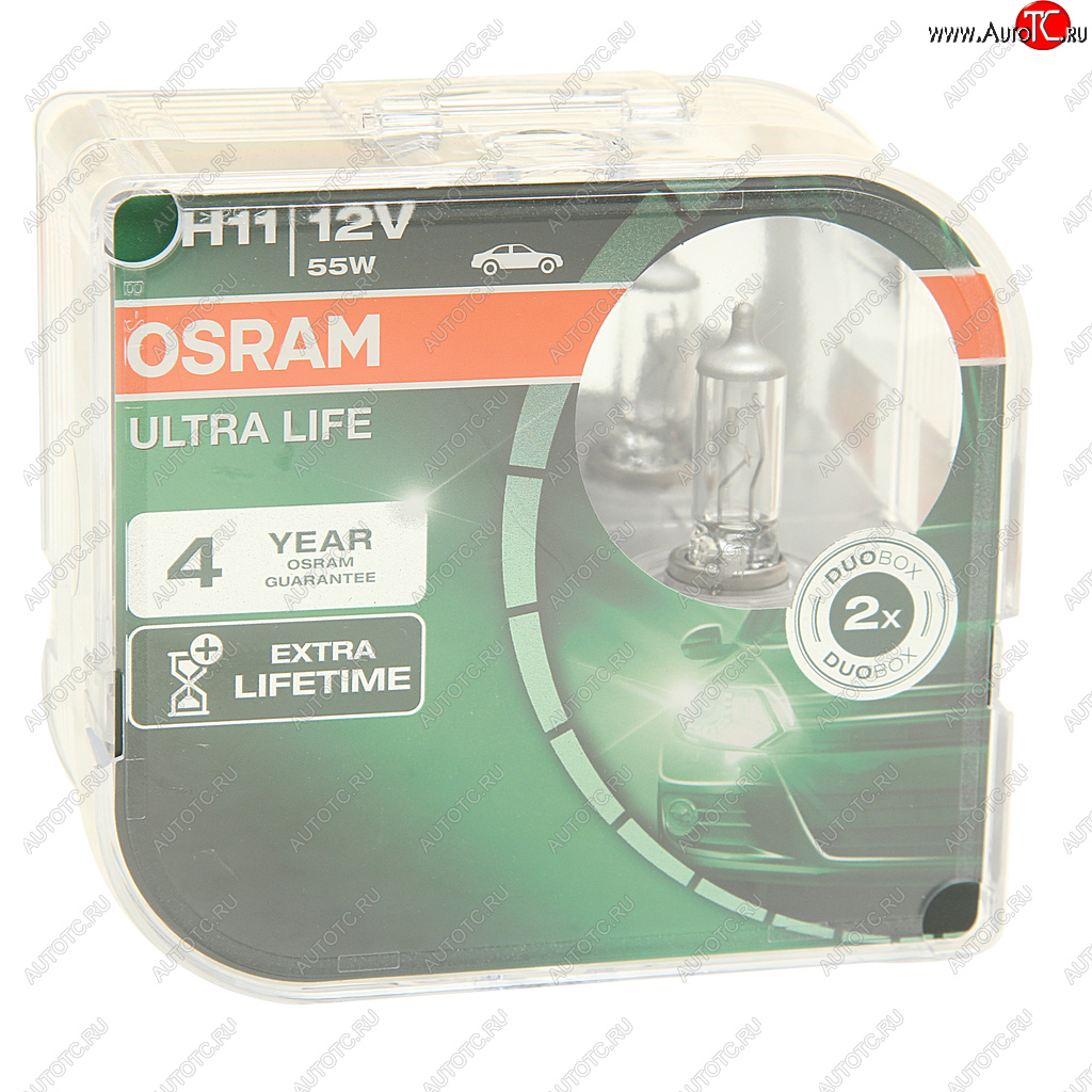 Лампа 12V H11 55W PGJ19-2 бокс (2шт.) Ultra Life OSRAM 64211ult-hcb