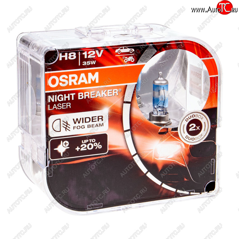 Лампа 12V H8 35W PGJ19-1 +150% 3900K бокс (2шт.) Night Breaker Laser OSRAM 64212nl2(euro)