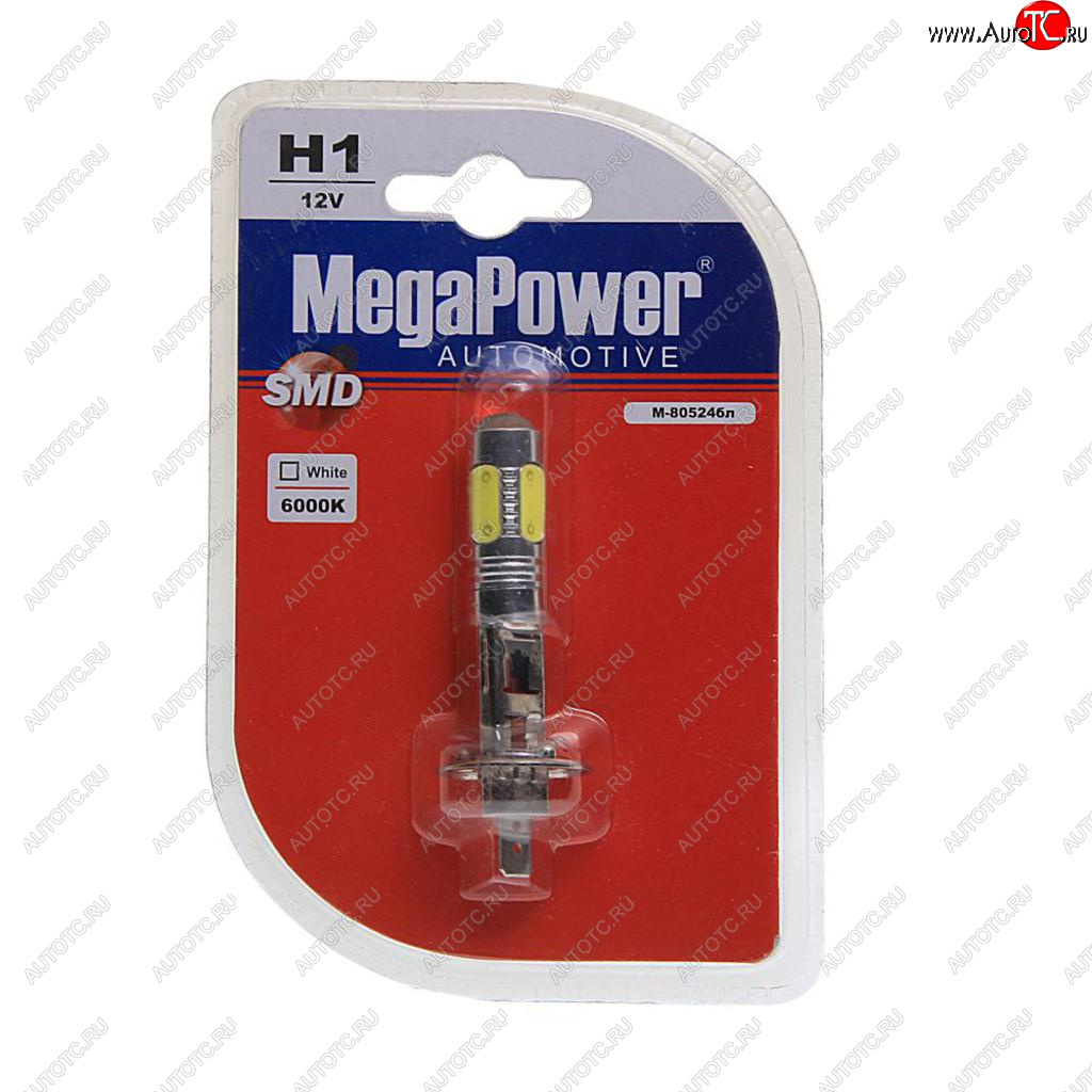 Лампа светодиодная 12V H1 P14.5s 6000K 5 светодиодов блистер (1шт.) MEGAPOWER 80524бл