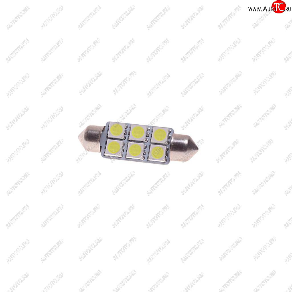 Лампа светодиодная 12V C10W SV8.5-8 39мм 6000K двухцокольная 6 светодиодов MEGAPOWER 85181w