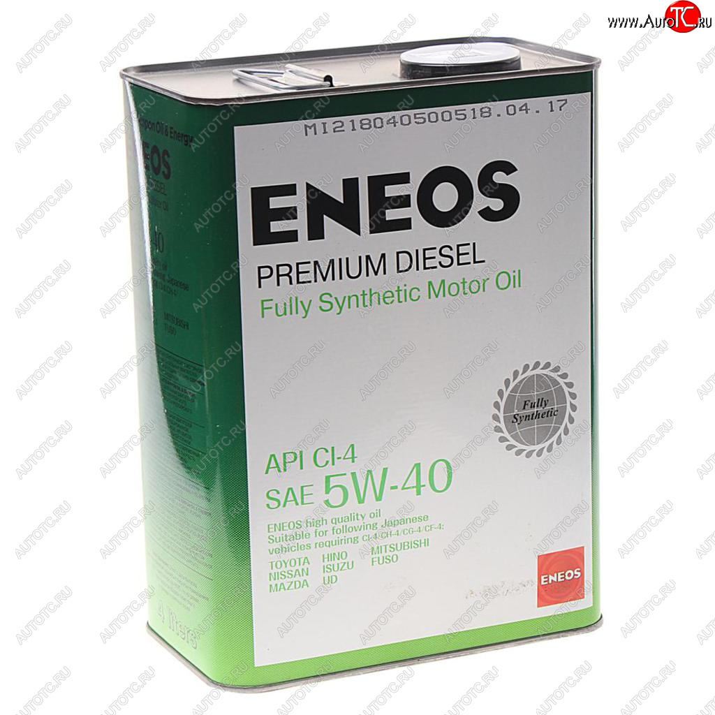 Масло дизельное Premium DIESEL CI-4 5W40 синт.4л ENEOS 8809478943077