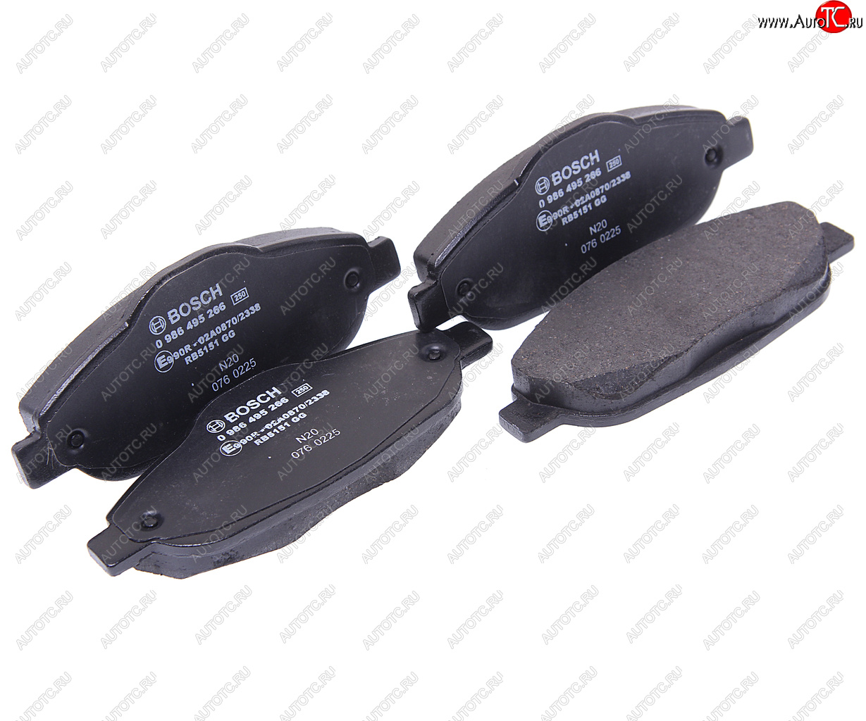 Колодки тормозные PEUGEOT 308 (07-),3008 (09-) передние (4шт.) BOSCH BOSCH 0986495266 0986495266