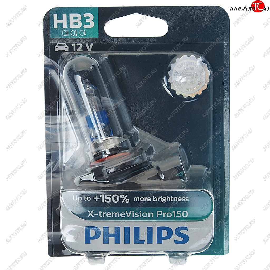 Лампа 12V HB3 60W P20d +150% блистер (1шт.) X-Treme Vision Pro 150 PHILIPS 9005xvproбл